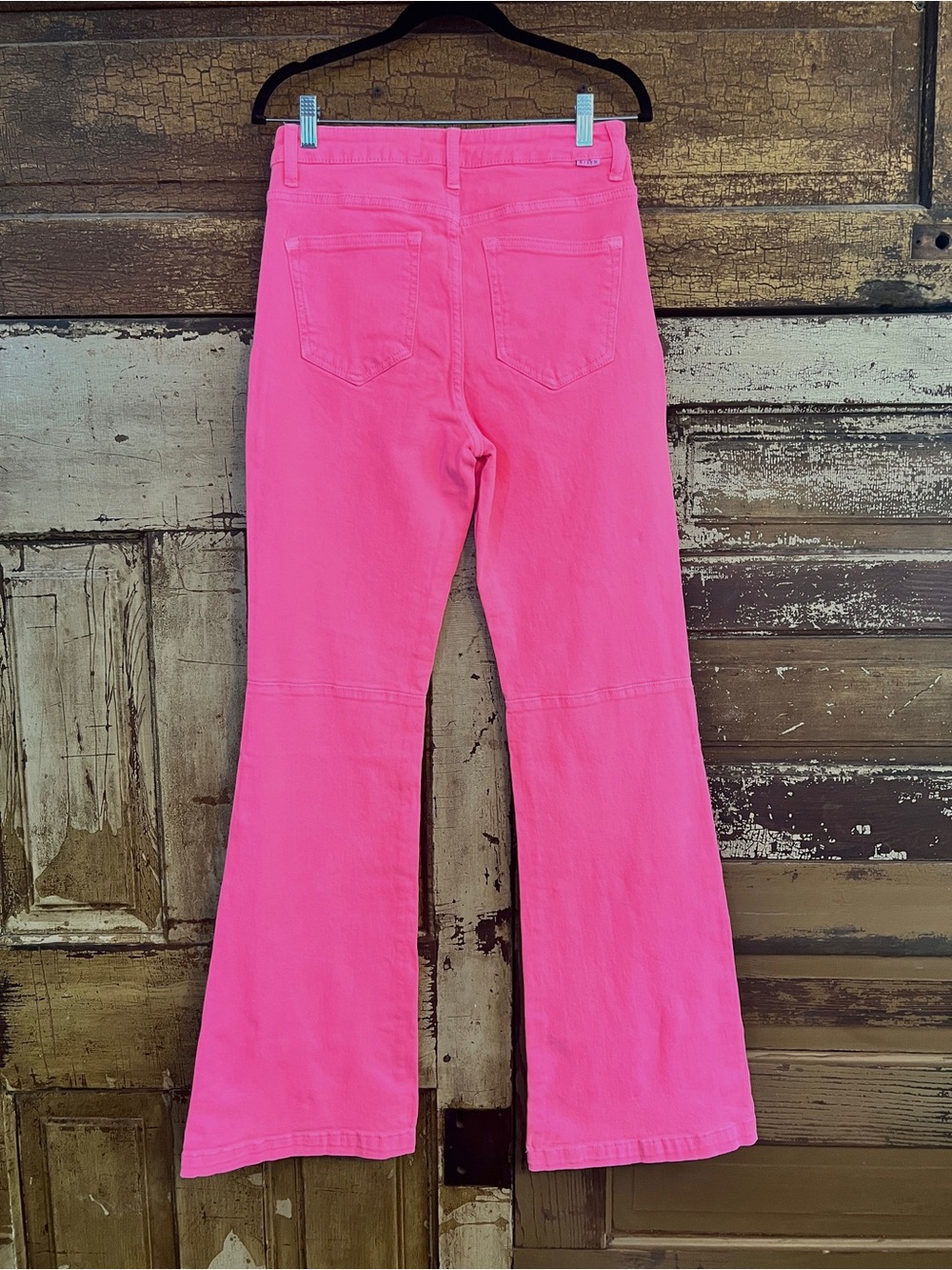NWT Size 28 | RISEN Jeans | Neon Pink Flare Jeans | Women's High-Rise Boot Cut - Picture 3 of 6